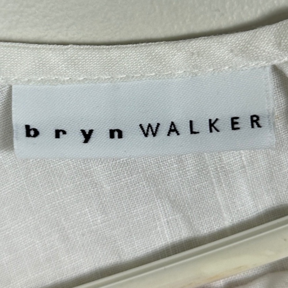 Bryn Walker 100% Linen White Tunic Top Womens Size XL Layering Lagenlook Minimal - Picture 2 of 13